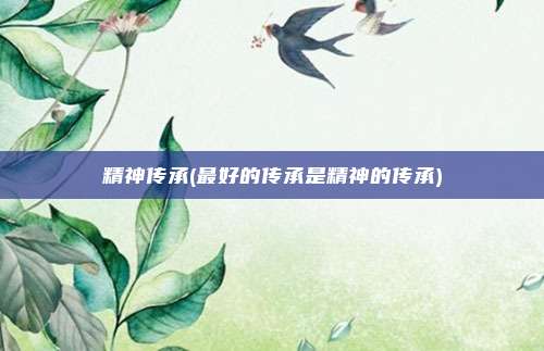 精神传承(最好的传承是精神的传承)