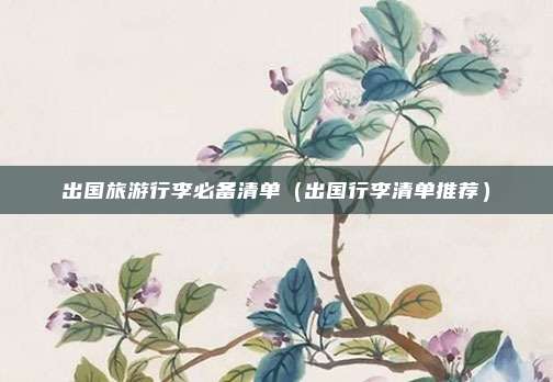 出国旅游行李必备清单（出国行李清单推荐）