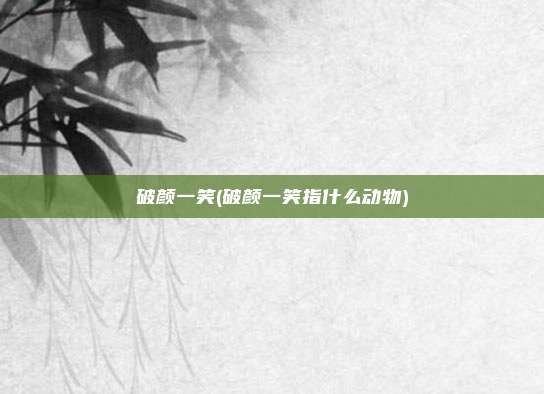 破颜一笑(破颜一笑指什么动物)
