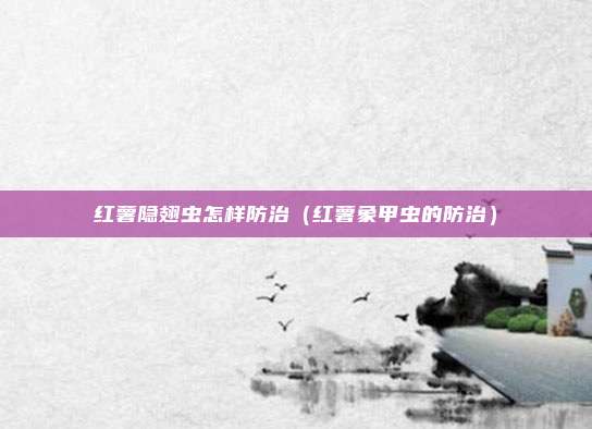 红薯隐翅虫怎样防治(红薯象甲虫的防治)