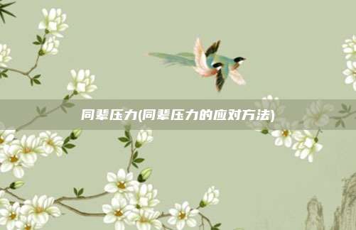 同辈压力(同辈压力的应对方法)