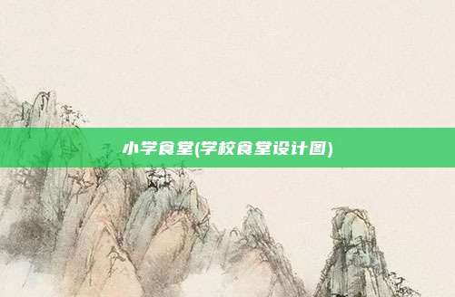 小学食堂(学校食堂设计图)