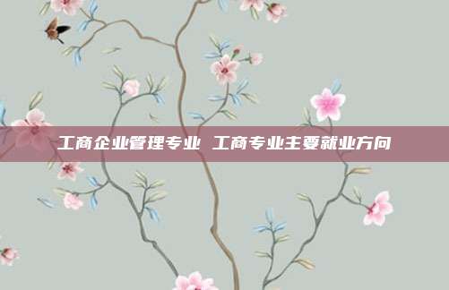 工商企业管理专业 工商专业主要就业方向