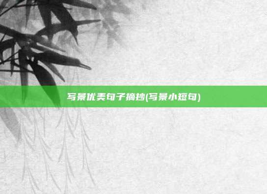 写景优美句子摘抄(写景小短句)