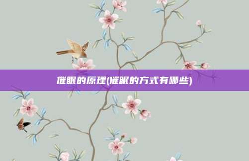 催眠的原理(催眠的方式有哪些)