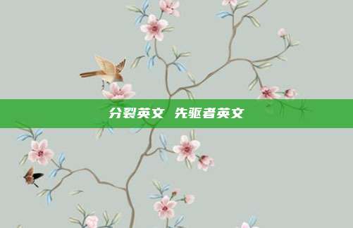 分裂英文 先驱者英文