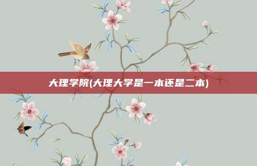 大理学院(大理大学是一本还是二本)