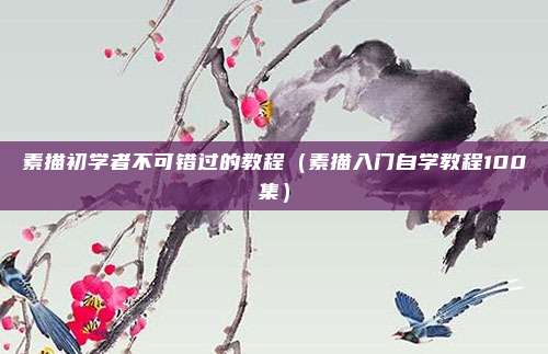 素描初学者不可错过的教程（素描入门自学教程100集）