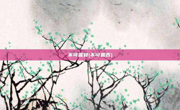 不可置疑(不可置否)