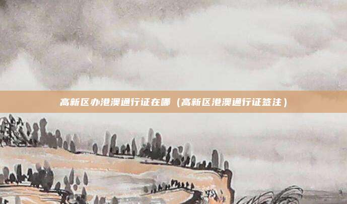 高新区办港澳通行证在哪（高新区港澳通行证签注）