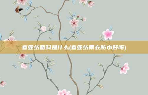 春亚纺面料是什么(春亚纺雨衣防水好吗)