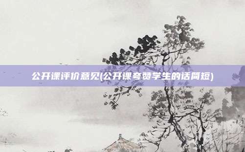 公开课评价意见(公开课夸赞学生的话简短)