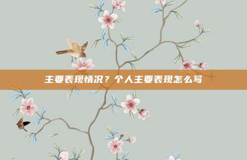 主要表现情况？个人主要表现怎么写