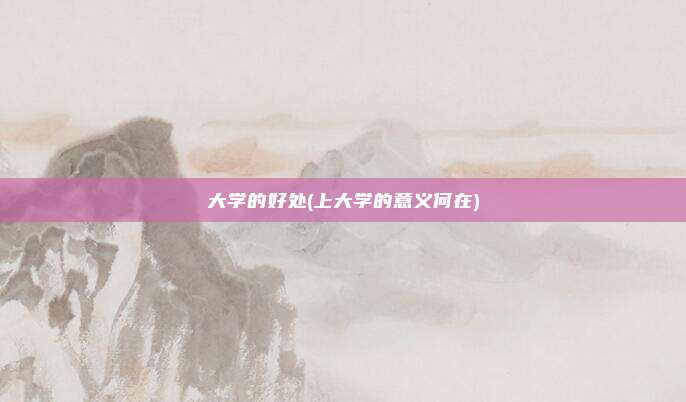 大学的好处(上大学的意义何在)