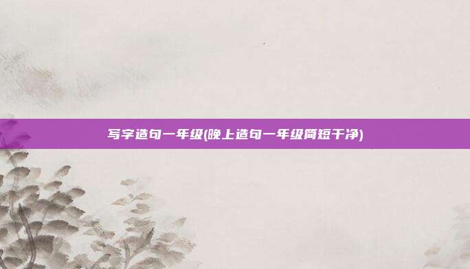 写字造句一年级(晚上造句一年级简短干净)