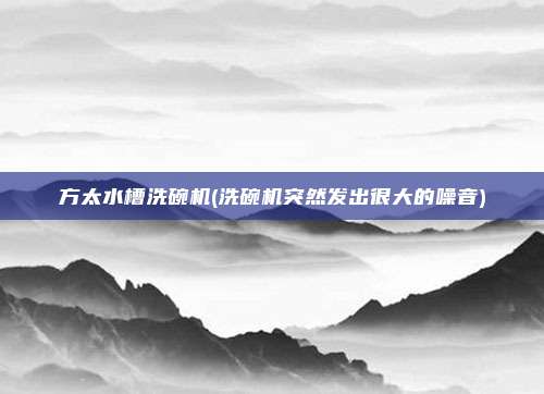 方太水槽洗碗机(洗碗机突然发出很大的噪音)
