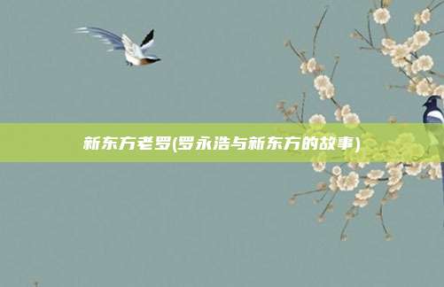 新东方老罗(罗永浩与新东方的故事)