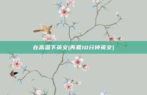 在高温下英文(再煮10分钟英文)