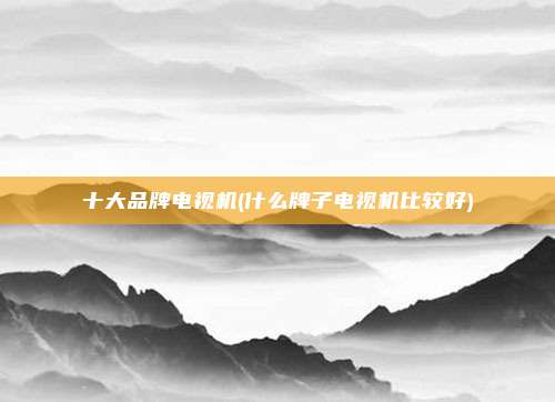 十大品牌电视机(什么牌子电视机比较好)