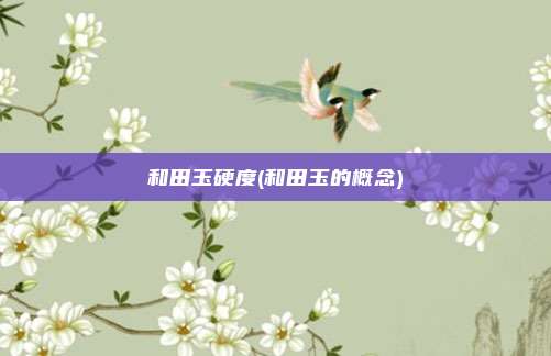 和田玉硬度(和田玉的概念)