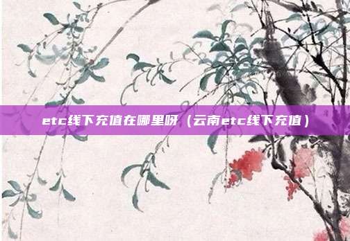 etc线下充值在哪里呀（云南etc线下充值）