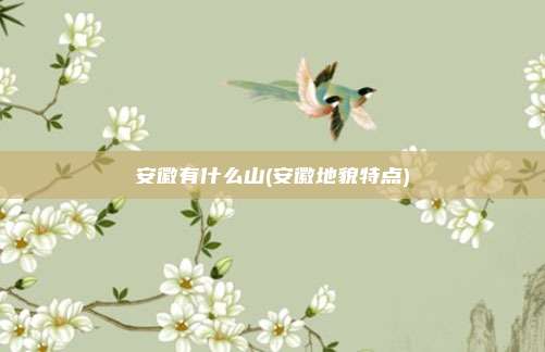 安徽有什么山(安徽地貌特点)