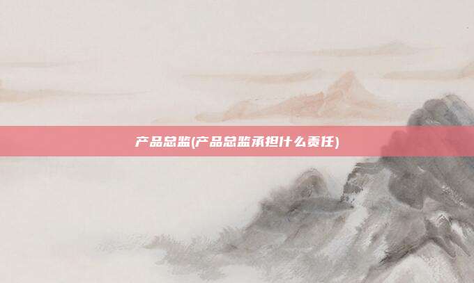 产品总监(产品总监承担什么责任)