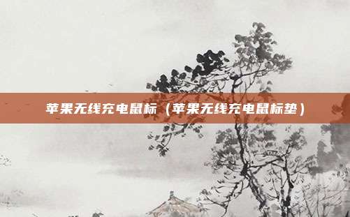 苹果无线充电鼠标(苹果无线充电鼠标垫)
