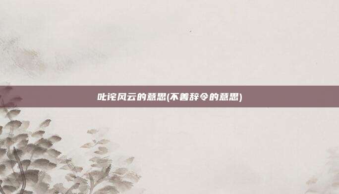 叱诧风云的意思(不善辞令的意思)