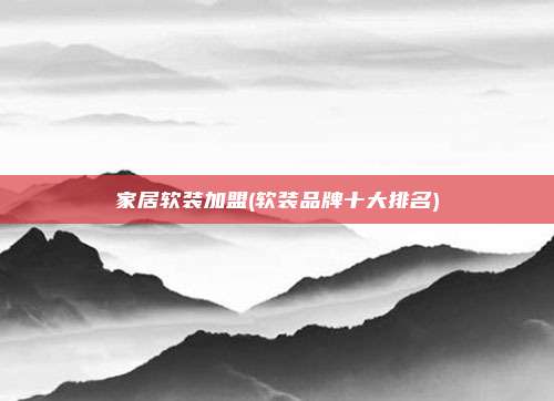 家居软装加盟(软装品牌十大排名)