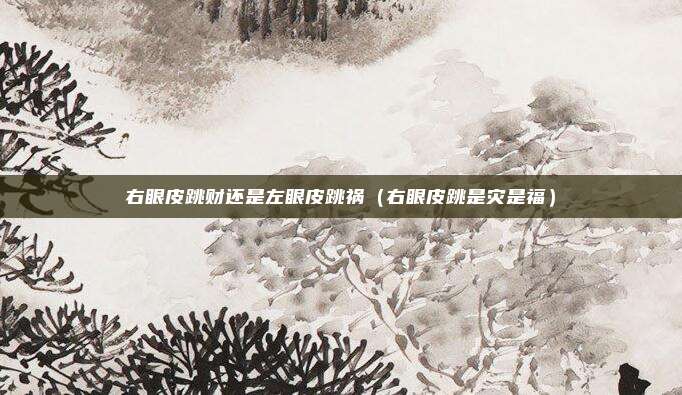 右眼皮跳财还是左眼皮跳祸(右眼皮跳是灾是福)