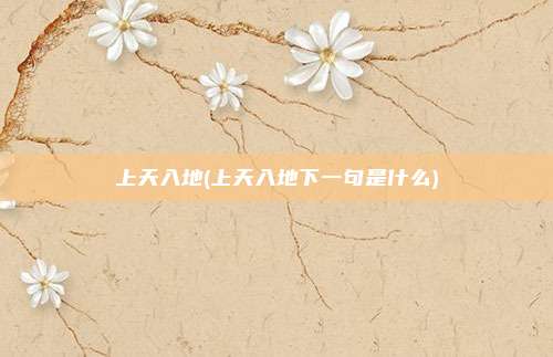 上天入地(上天入地下一句是什么)