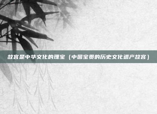 故宫是中华文化的瑰宝（中国宝贵的历史文化遗产故宫）