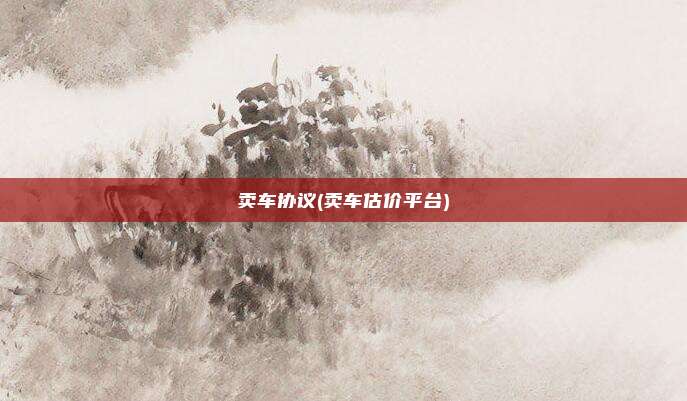 卖车协议(卖车估价平台)