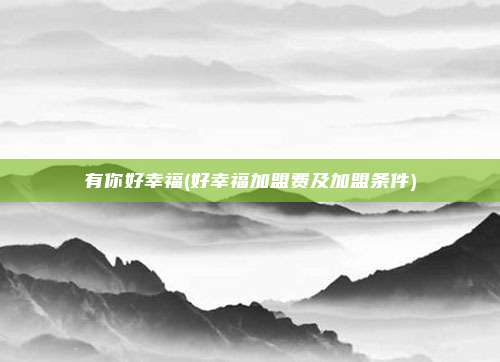 有你好幸福(好幸福加盟费及加盟条件)