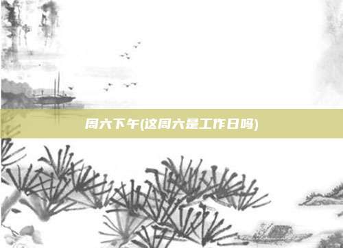 周六下午(这周六是工作日吗)