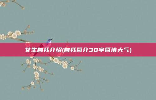 女生自我介绍(自我简介30字简洁大气)