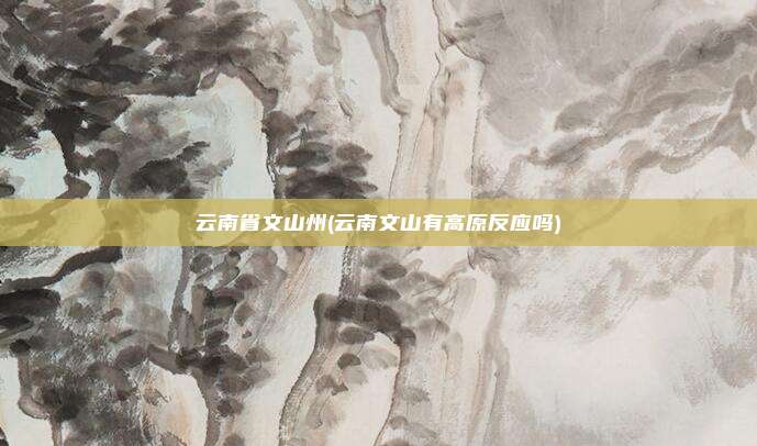 云南省文山州(云南文山有高原反应吗)