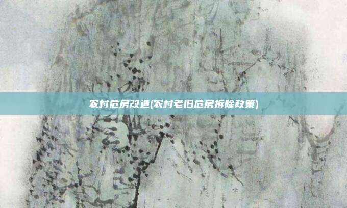 农村危房改造(农村老旧危房拆除政策)