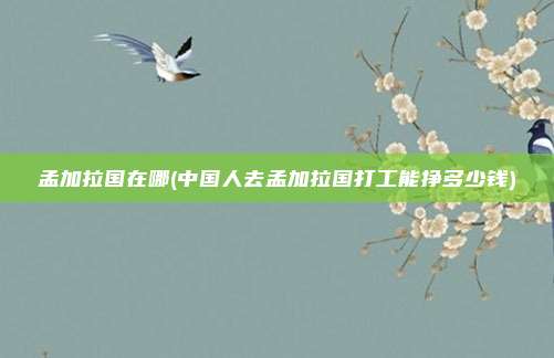 孟加拉国在哪(中国人去孟加拉国打工能挣多少钱)