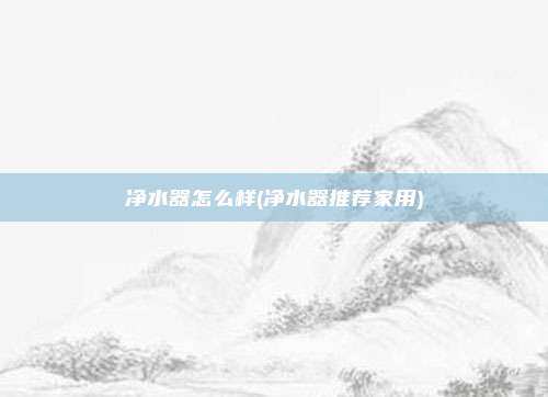 净水器怎么样(净水器推荐家用)