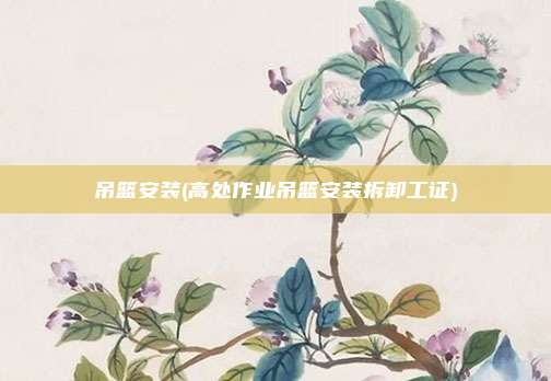 吊篮安装(高处作业吊篮安装拆卸工证)