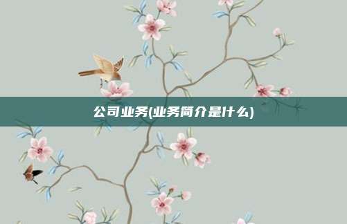 公司业务(业务简介是什么)