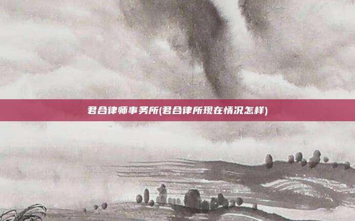 君合律师事务所(君合律所现在情况怎样)