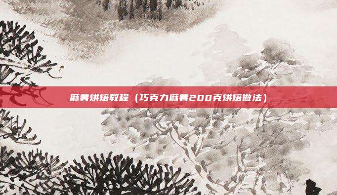 麻薯烘焙教程(巧克力麻薯200克烘焙做法)