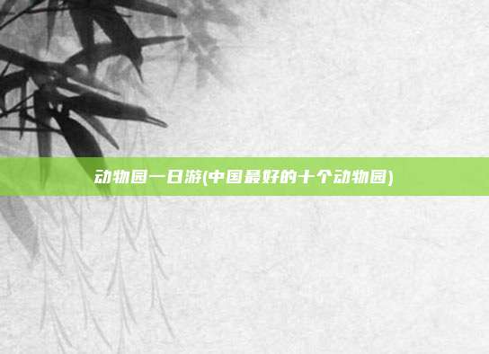动物园一日游(中国最好的十个动物园)