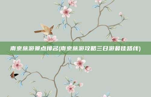 南京旅游景点排名(南京旅游攻略三日游最佳路线)