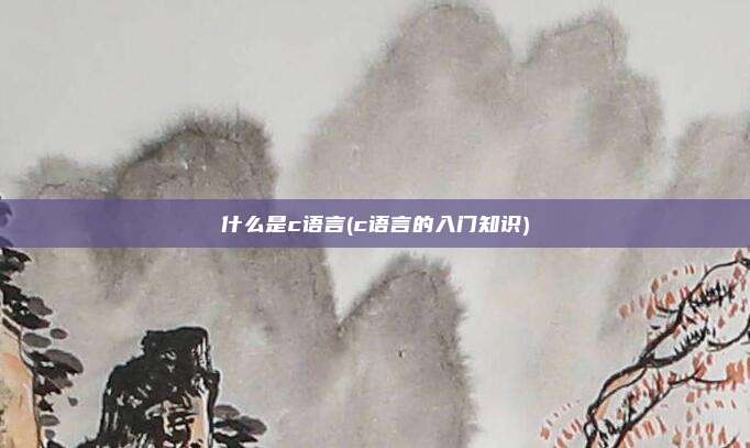 什么是c语言(c语言的入门知识)