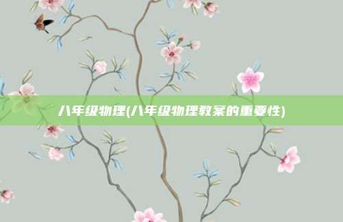 八年级物理(八年级物理教案的重要性)