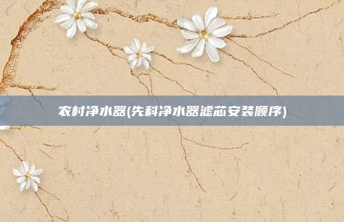 农村净水器(先科净水器滤芯安装顺序)